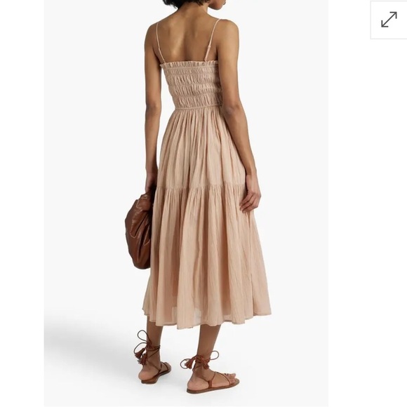 Joie Lesse Shirred Cotton-Gauze Midi Dress - Picture 10 of 10